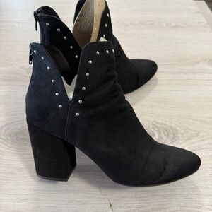 a new day Black Ankle Boots with Silver Studs
